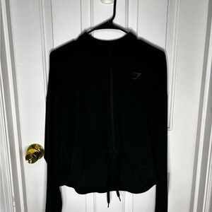 Gymshark Black Ribbed Zip-Up Jacket